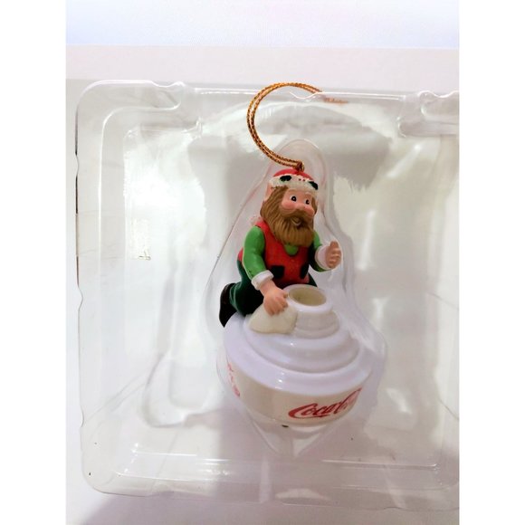 Coca Cola Bottling Works Collection Christmas Ornament 1997 Elf Cleaning Light - Picture 4 of 4